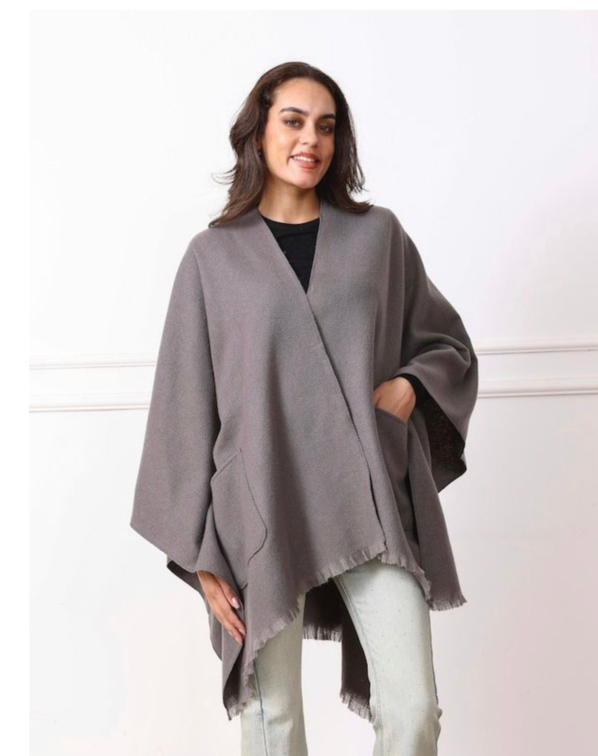 Grey Woven Cape