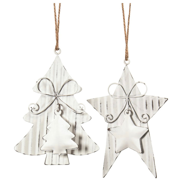 White Metal Layered Ornament