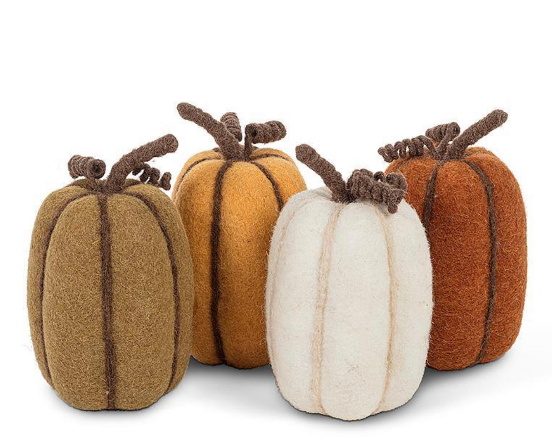Medium Tall Felt Pumpkins
