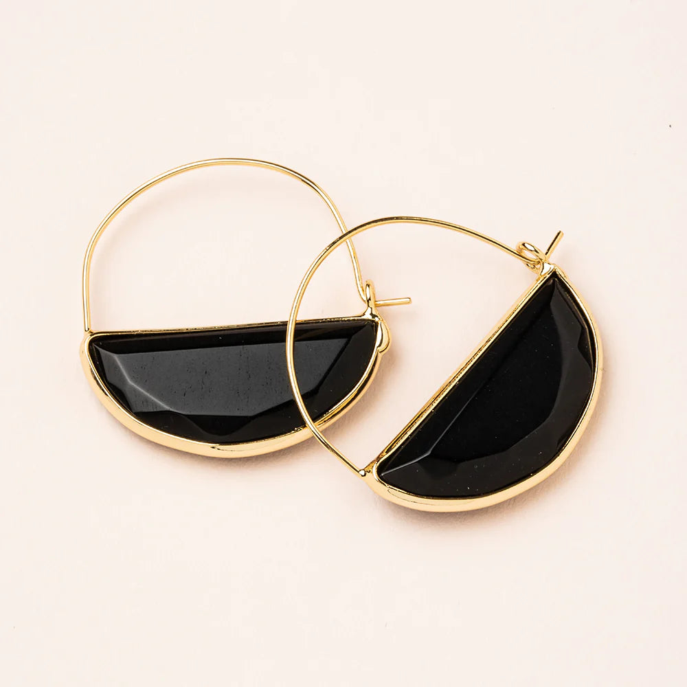 Stone Prism Hoop Earring