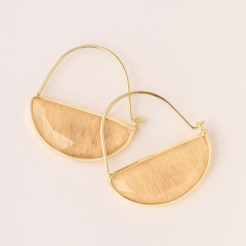 Stone Prism Hoop Earring