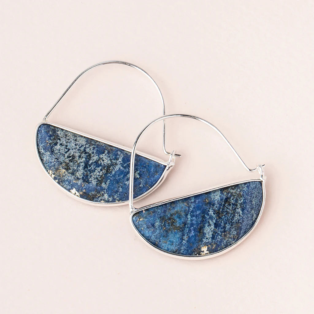 Stone Prism Hoop Earring