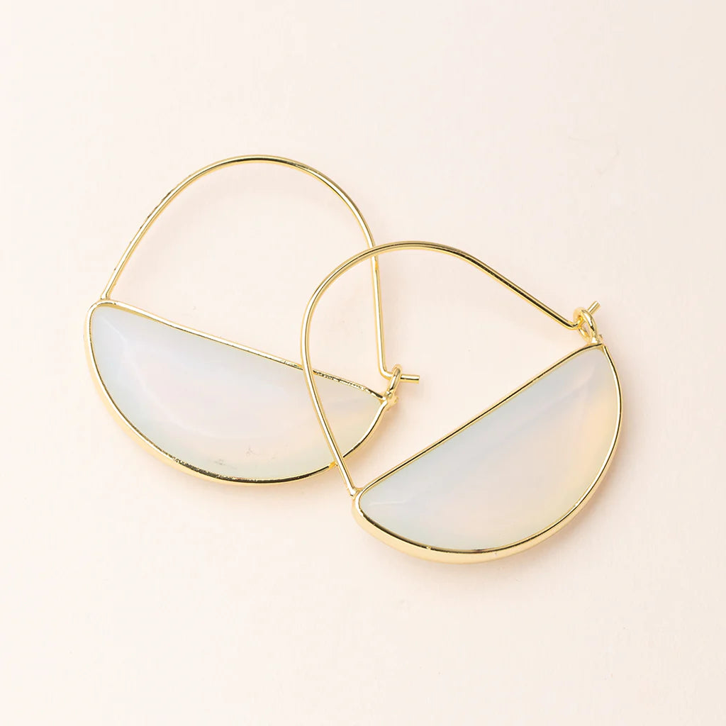 Stone Prism Hoop Earring