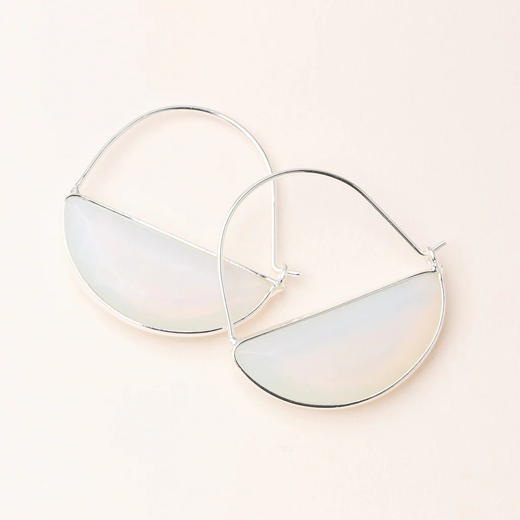Stone Prism Hoop Earring