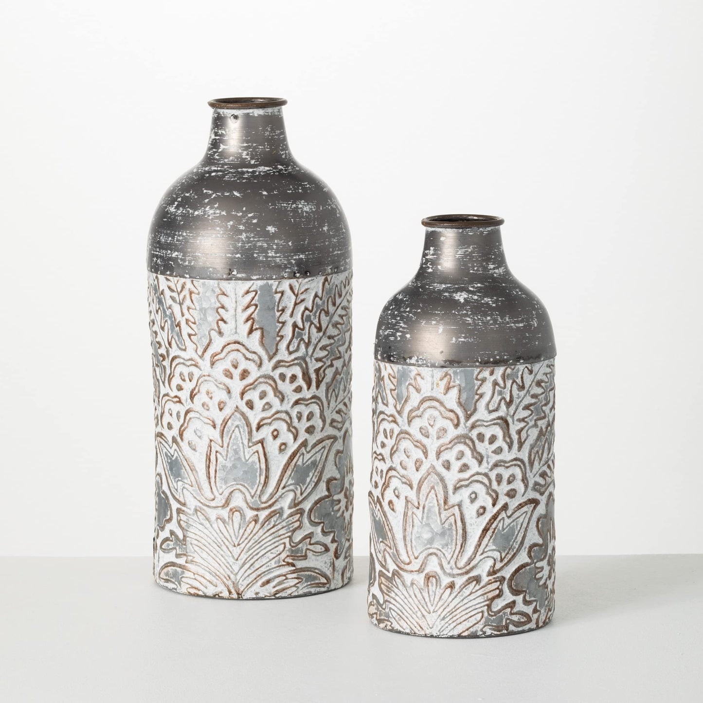 Embossed Metal Vase