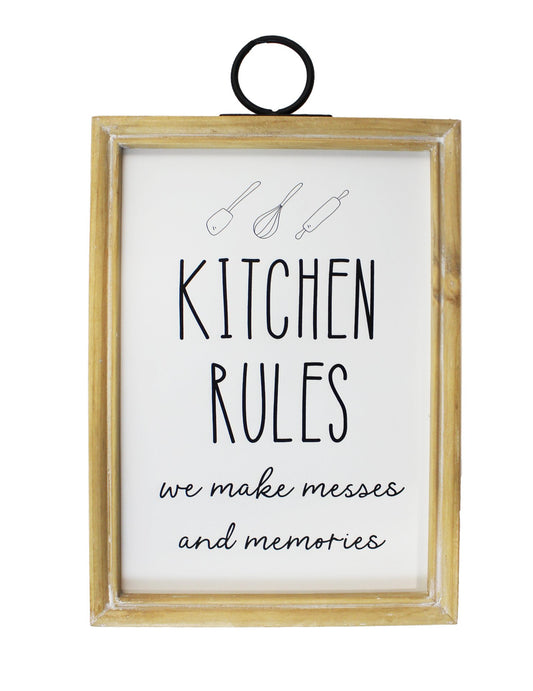 Kitchen Rules Wooden Sign