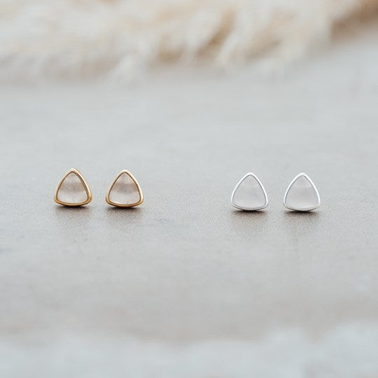 Mae Studs | White Moonstone