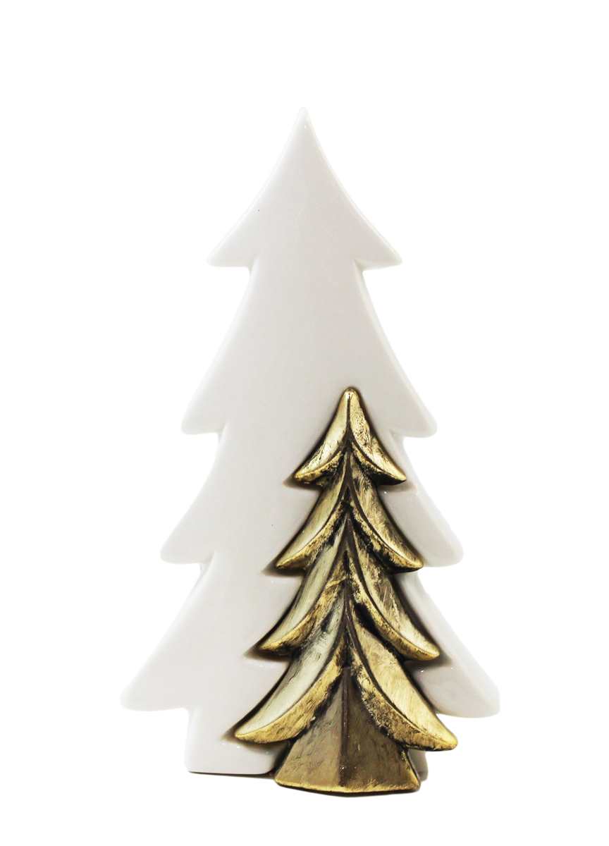 White & Gold Tree Figurine