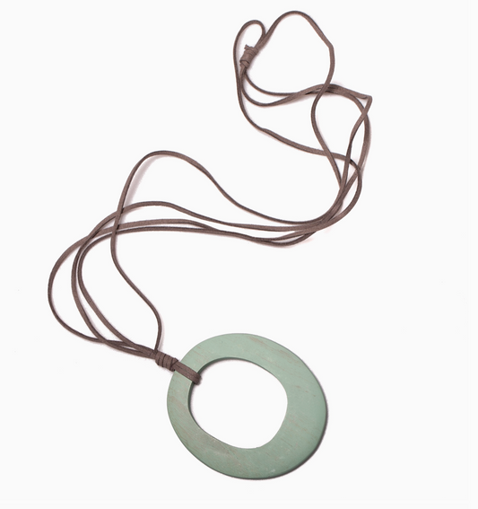 Simple Oval Pendant on Suede