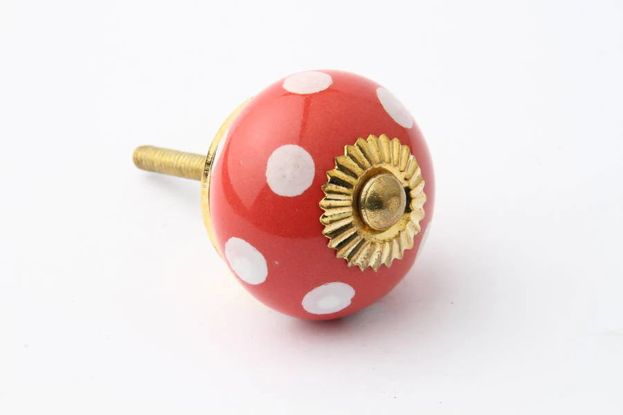 Red Polka Dot Knob