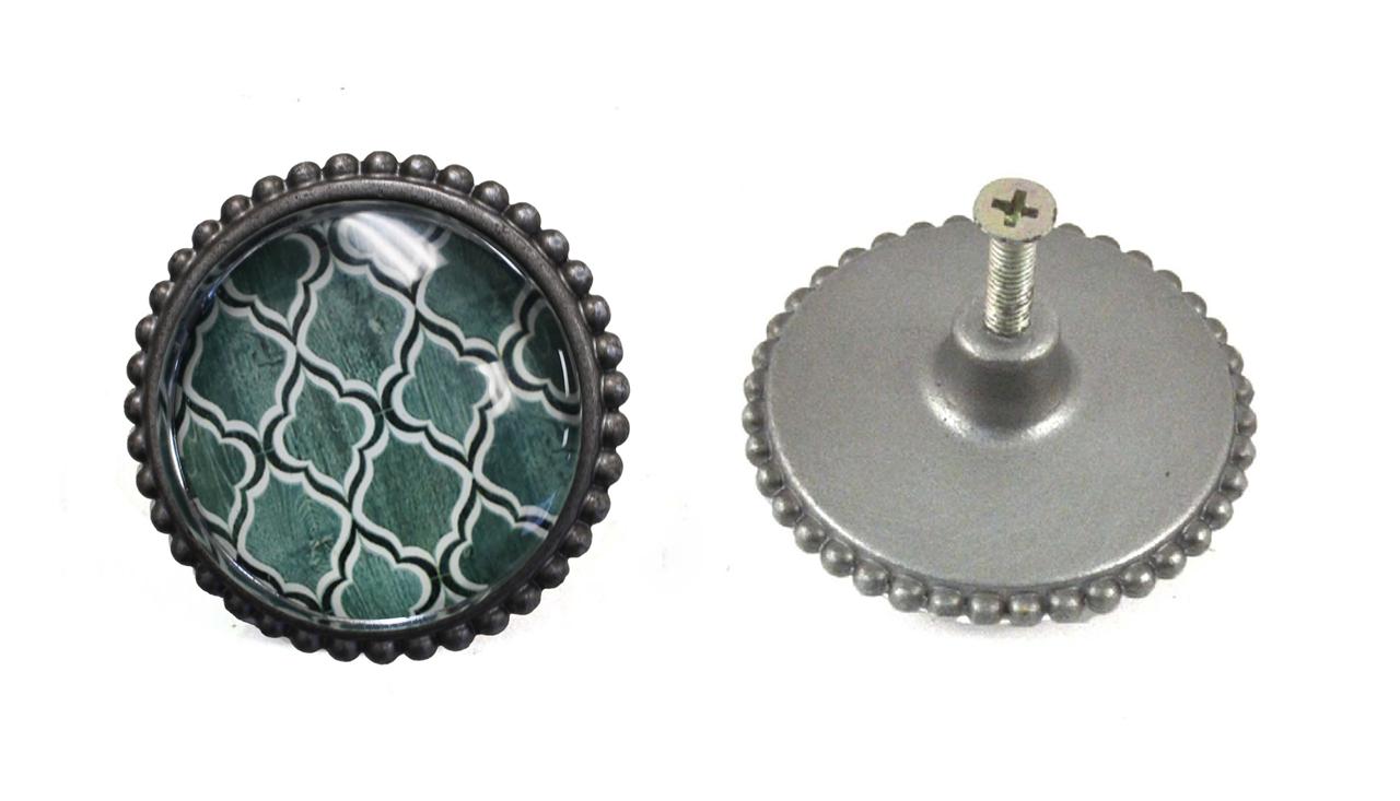 Turquoise/Pewter Knob