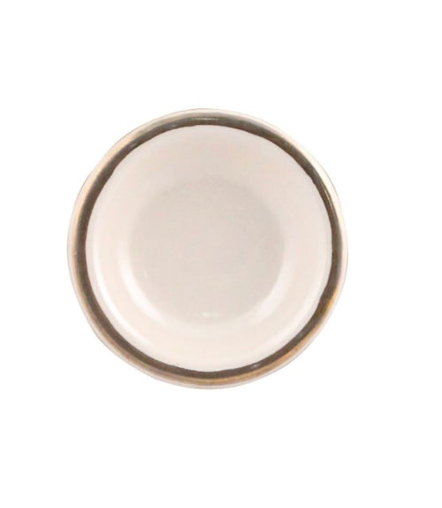 White & Gold Ceramic Knob