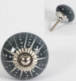 Dark Grey Ceramic Painted Knob