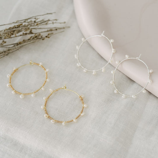 Jolie Hoops | White Pearl