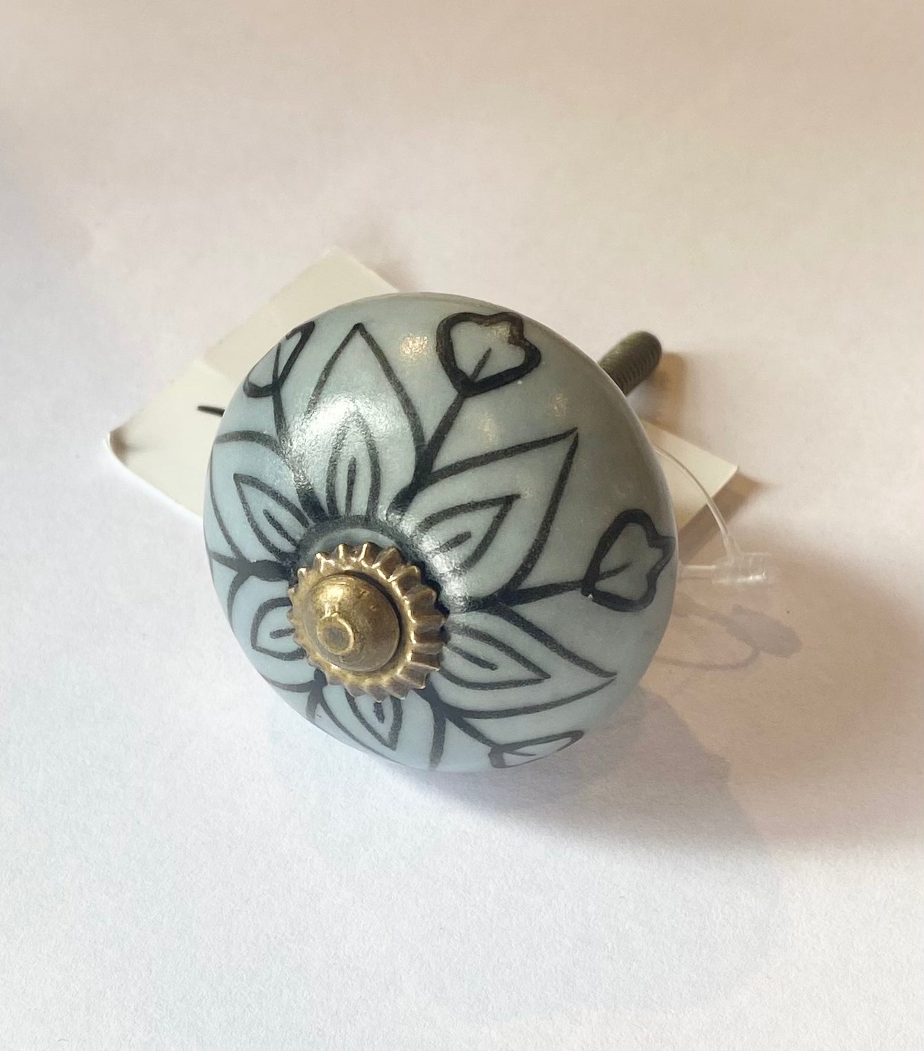 Grey & Black Painted Knob