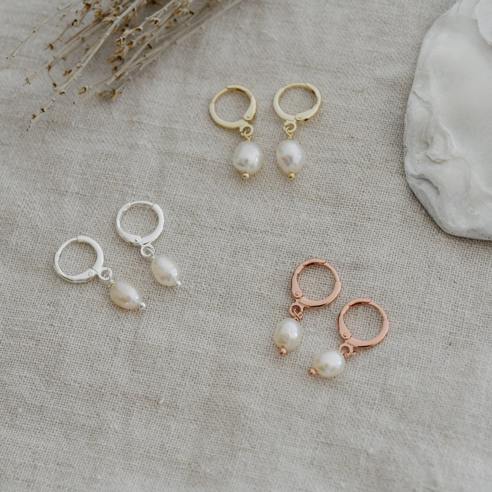 Bitsy  Hoops | White Pearl