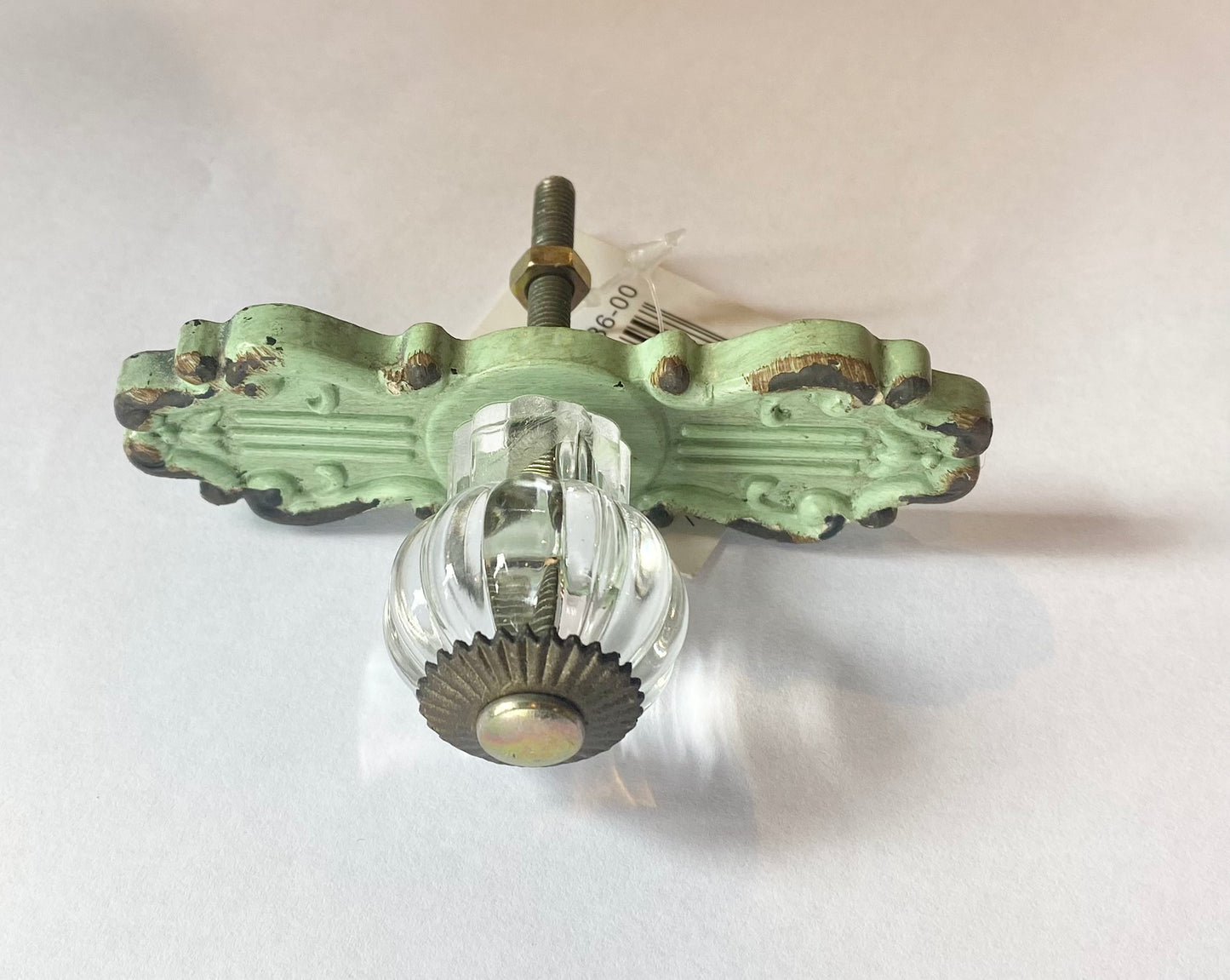 Glass & Distressed Turquoise Knob