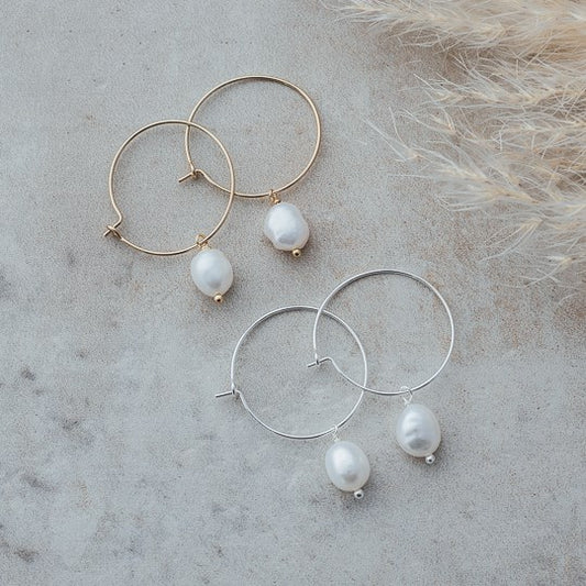 Bellamy Hoops | White Pearl