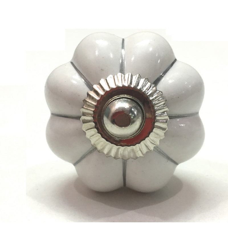 White & Silver Pumpkin Knob
