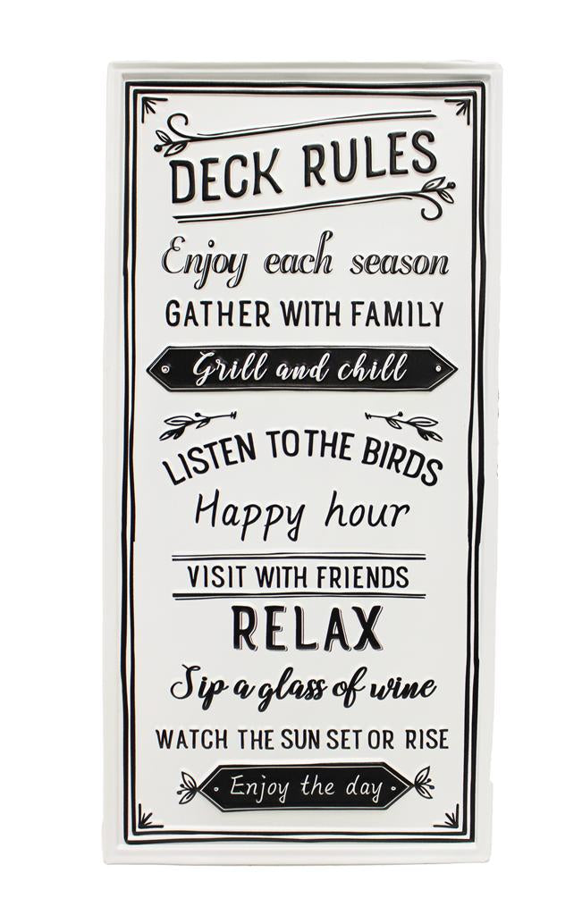 Deck Rules Metal Wall Art