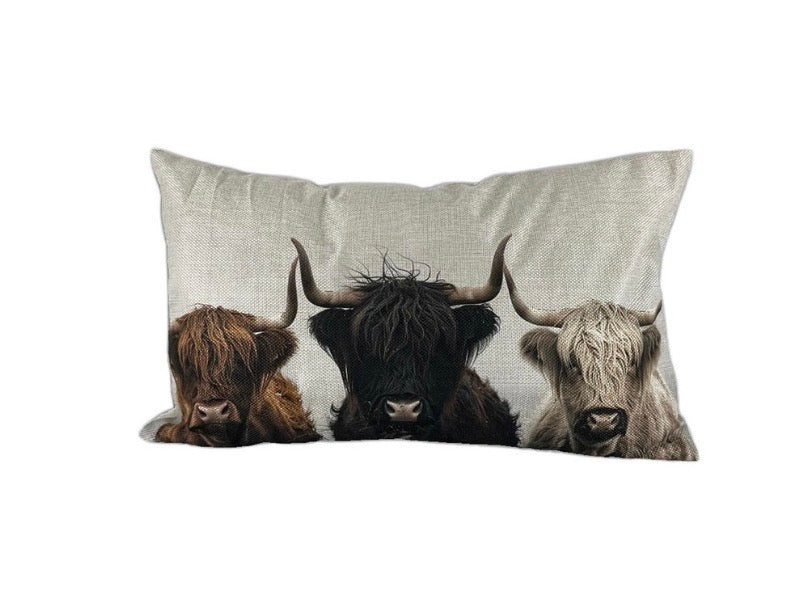 Highland Cow Trio Pillow