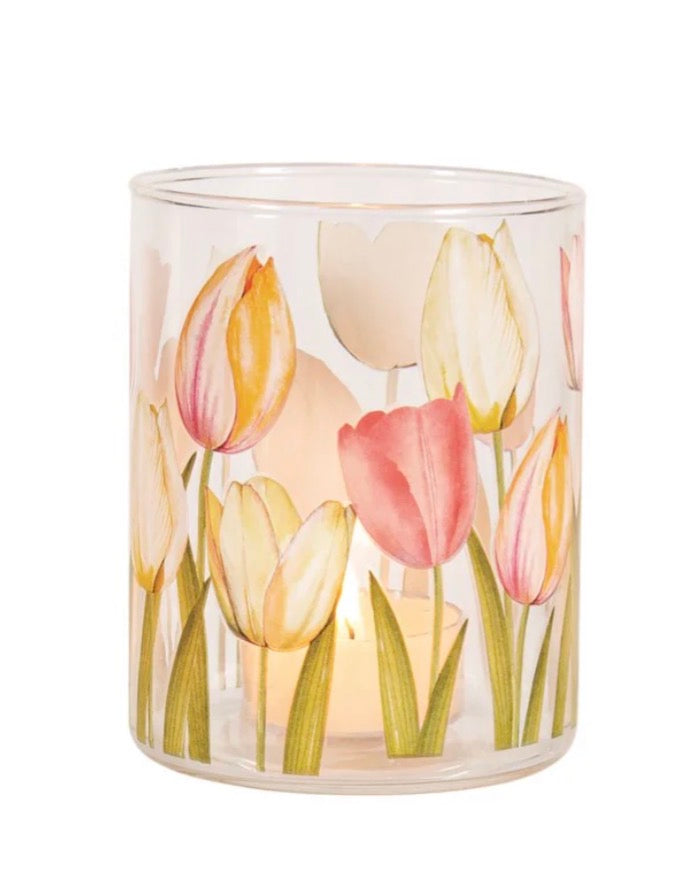 Glass Tulip Candle Holder