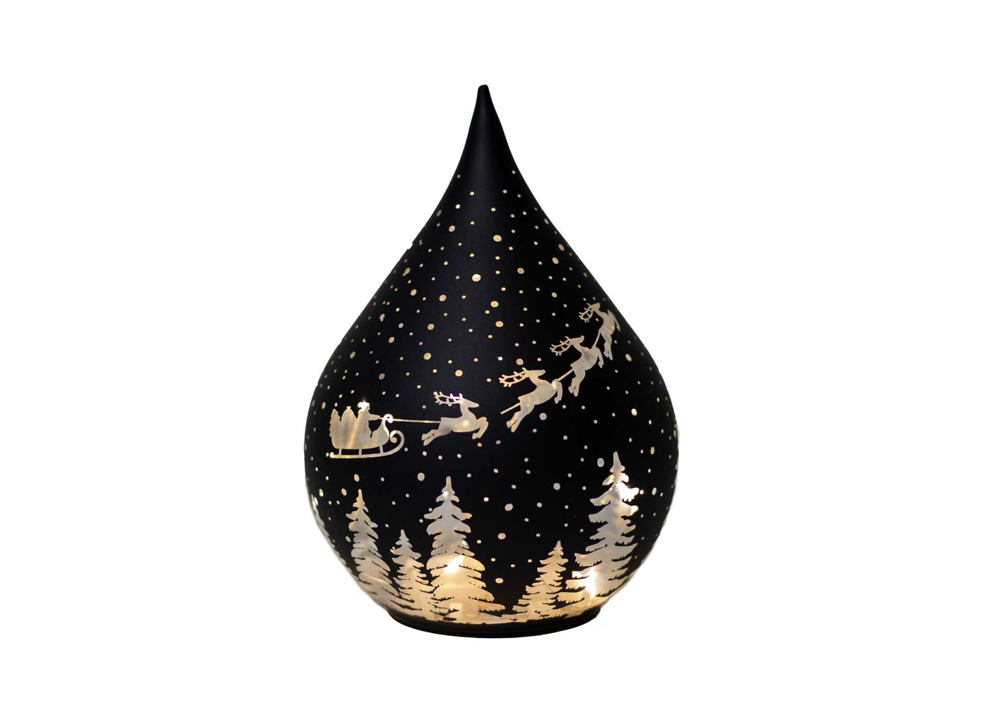 Santa & Deer Teardrop Lantern