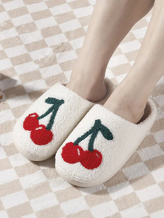 Cherry Fleece Slippers