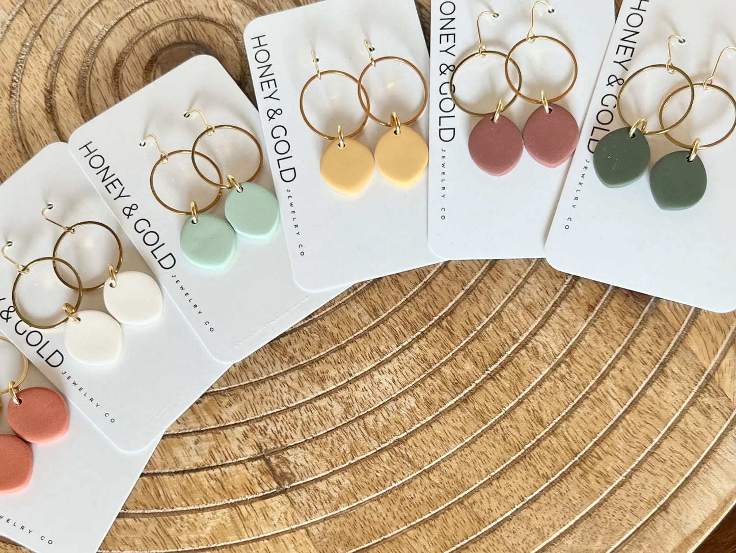 Finleigh Organic Oval Matte Earrings