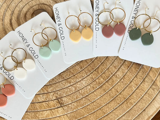 Finleigh Organic Oval Matte Earrings