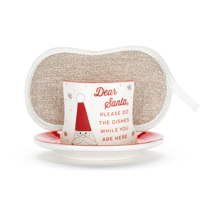 Dear Santa Soap Dish w/ Sponge