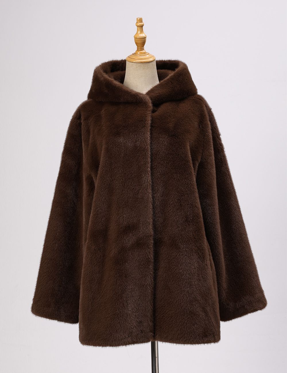 Faux Fur Coat w/ Hood