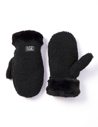 Sherpa + Faux Fur Mittens
