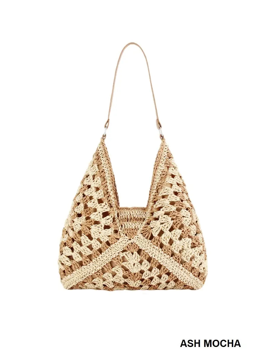 Vintage Crochet Bucket Shoulder Bag