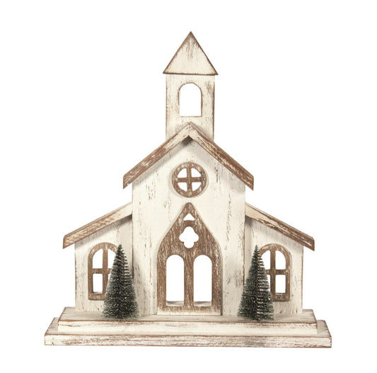 Large White Wooden Church