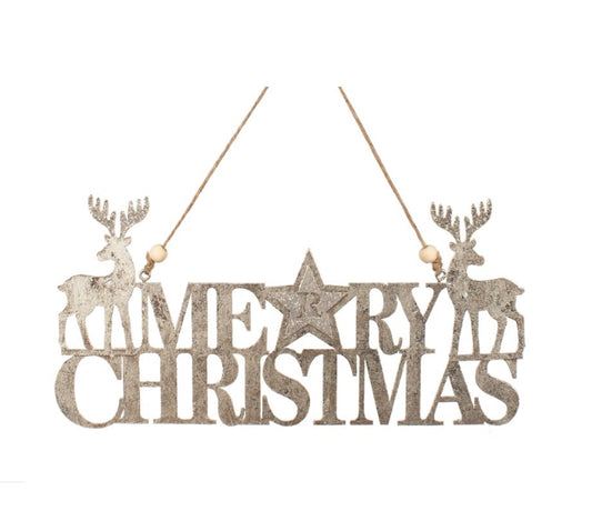 Silver Merry Christmas Hanger