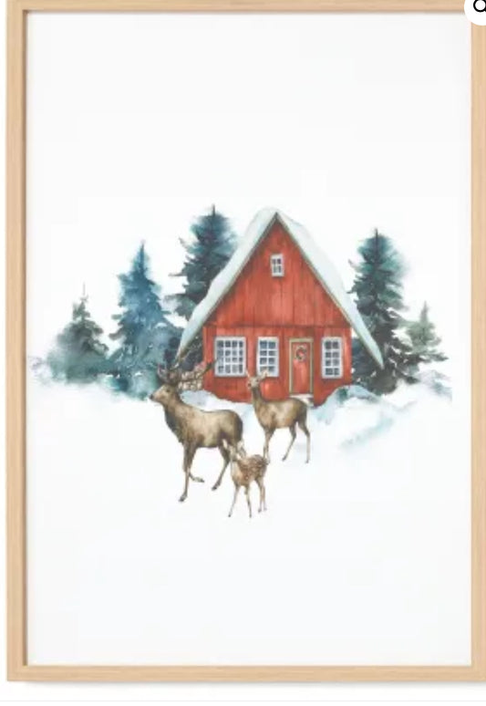 Deer/Cabin Wall Art