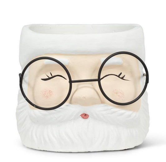 Santa w/ Glasses Planter