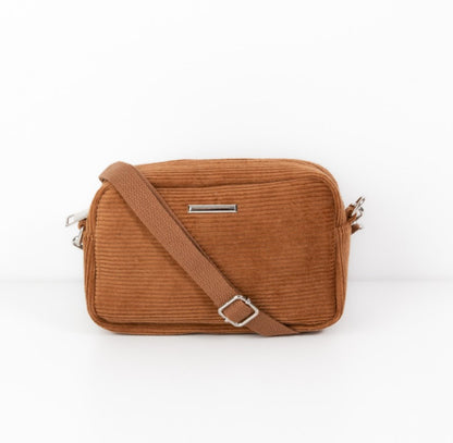 Corduroy Crossbody Bag w/ Adjustable Strap