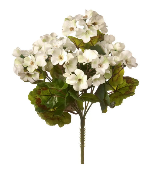 Faux Geranium Bush | White