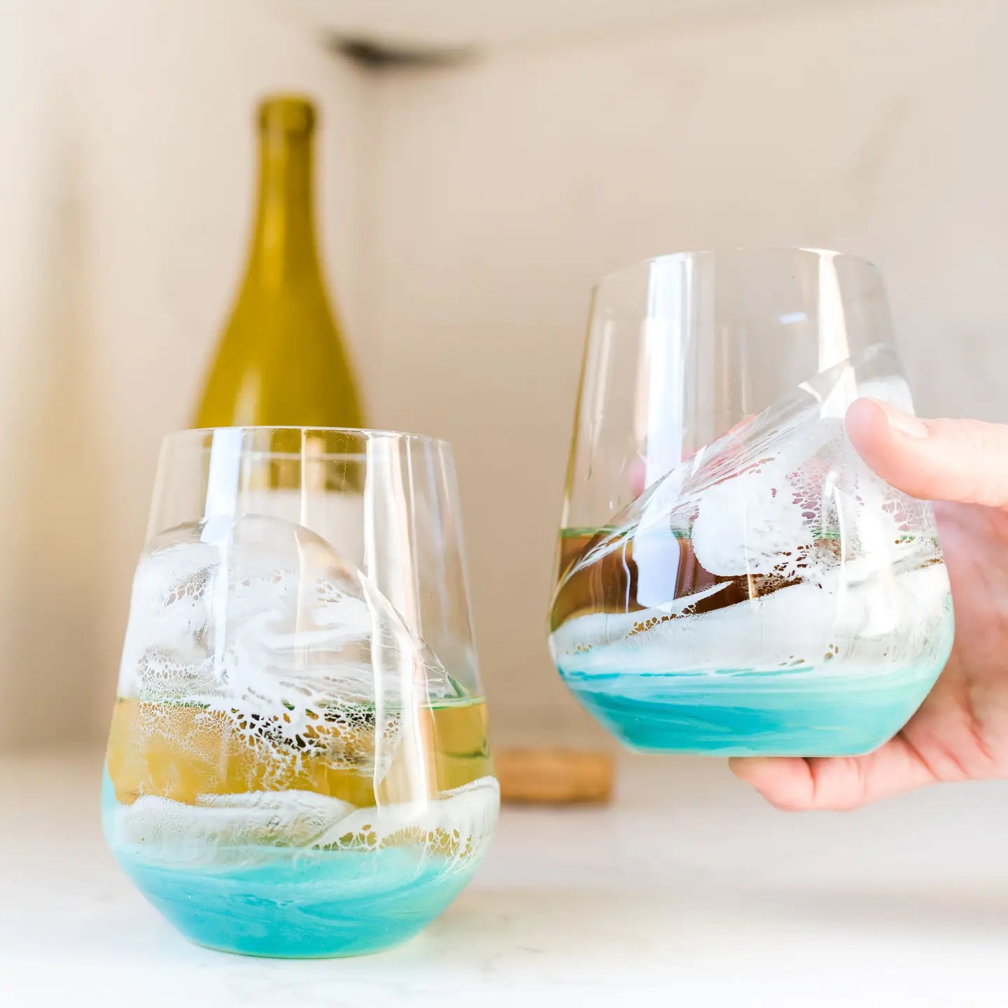 Resin Accented Wine Glasses