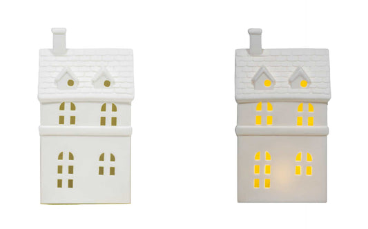Large White Porcelain LED House