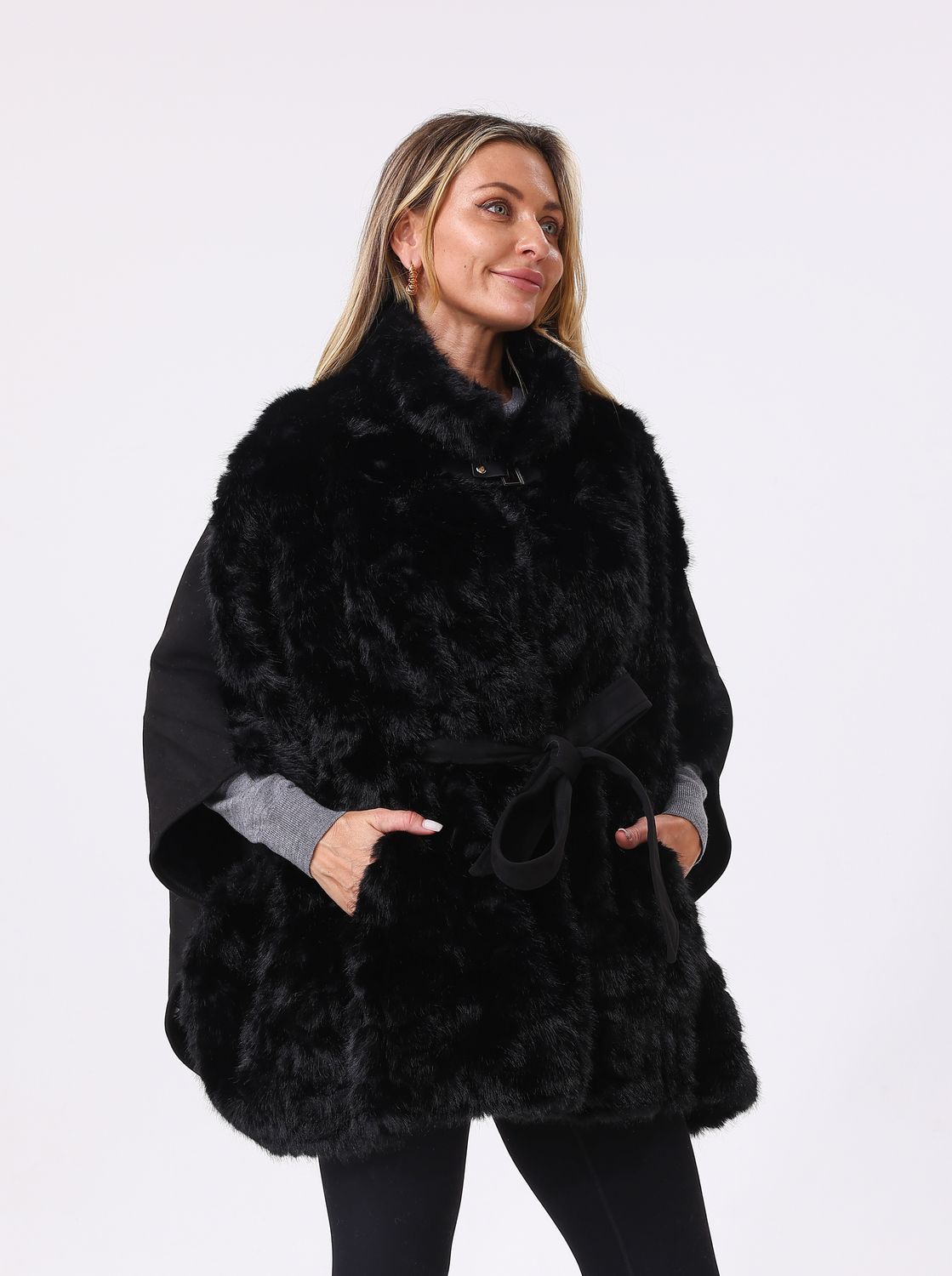 Faux Fur Fluffy Cape
