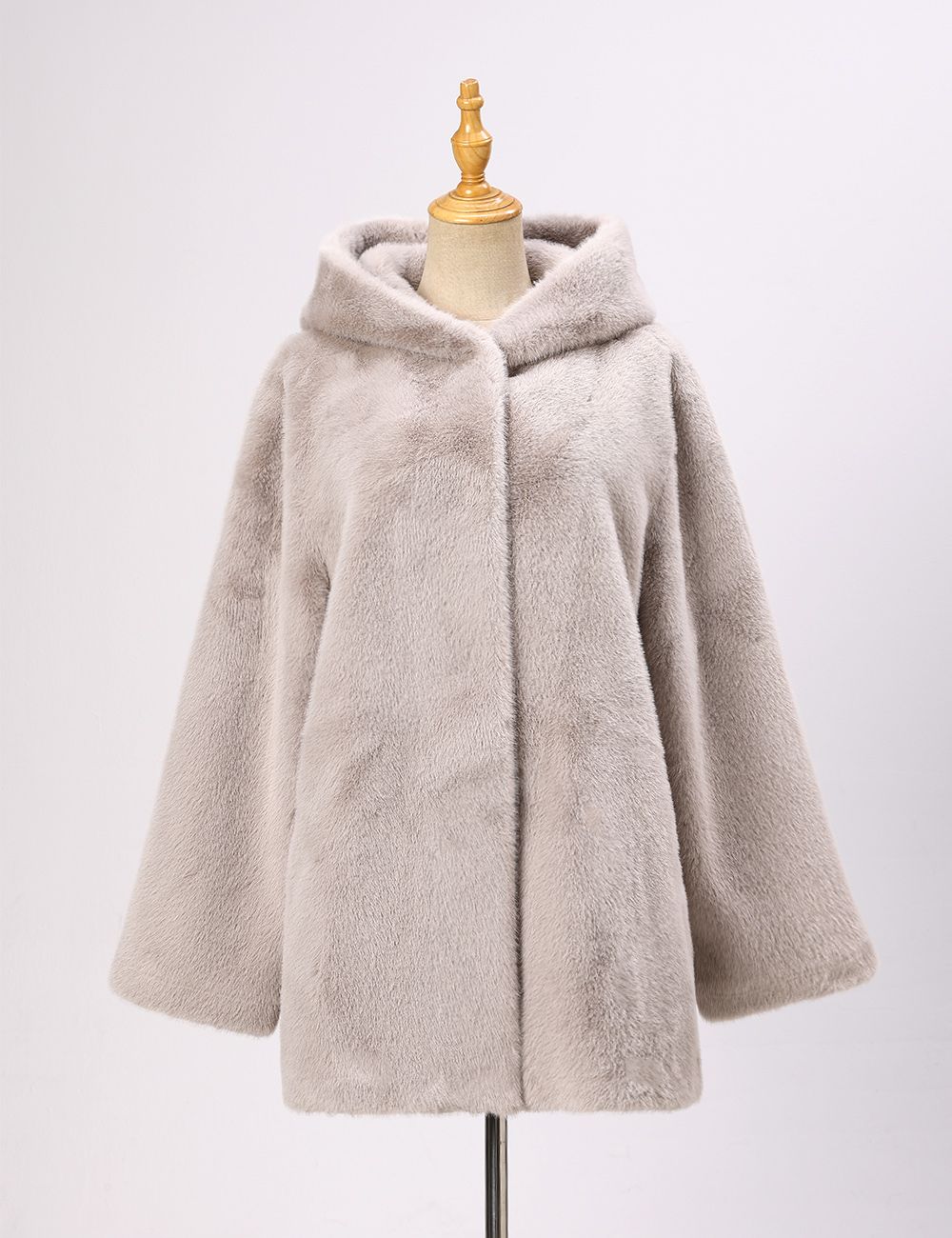 Faux Fur Coat w/ Hood