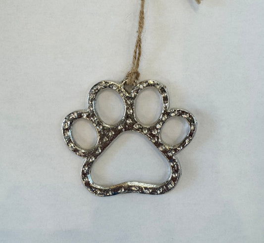 Metal Paw Print Ornament