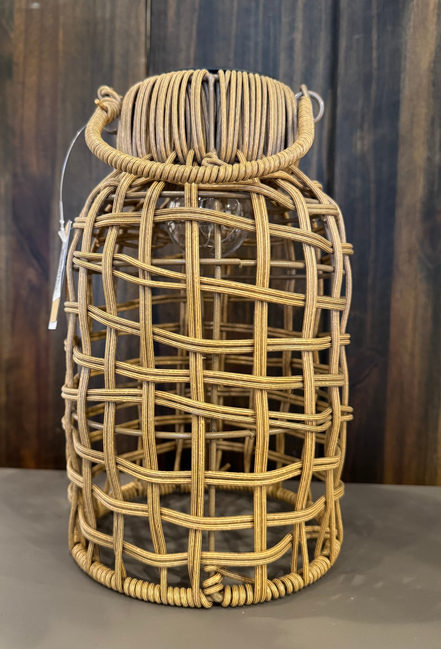 Brown Woven Solar Lantern