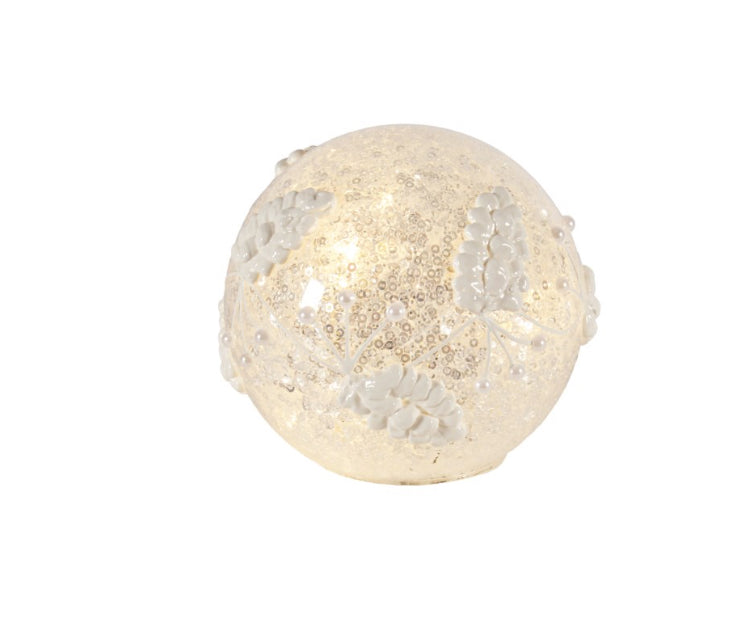 White Pinecone LED Globe
