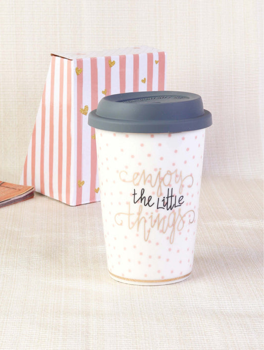 ‘Enjoy the Little Things’ Mug w/ Lid