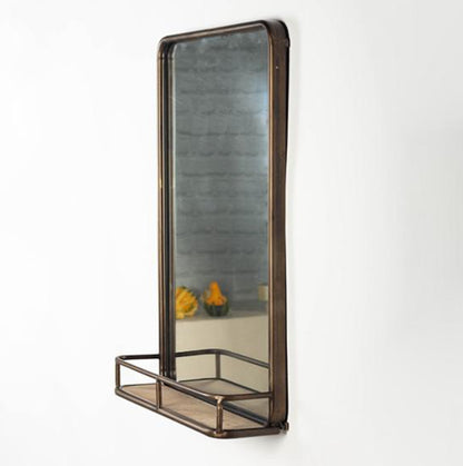 Mirror w/ Wooden Shelf