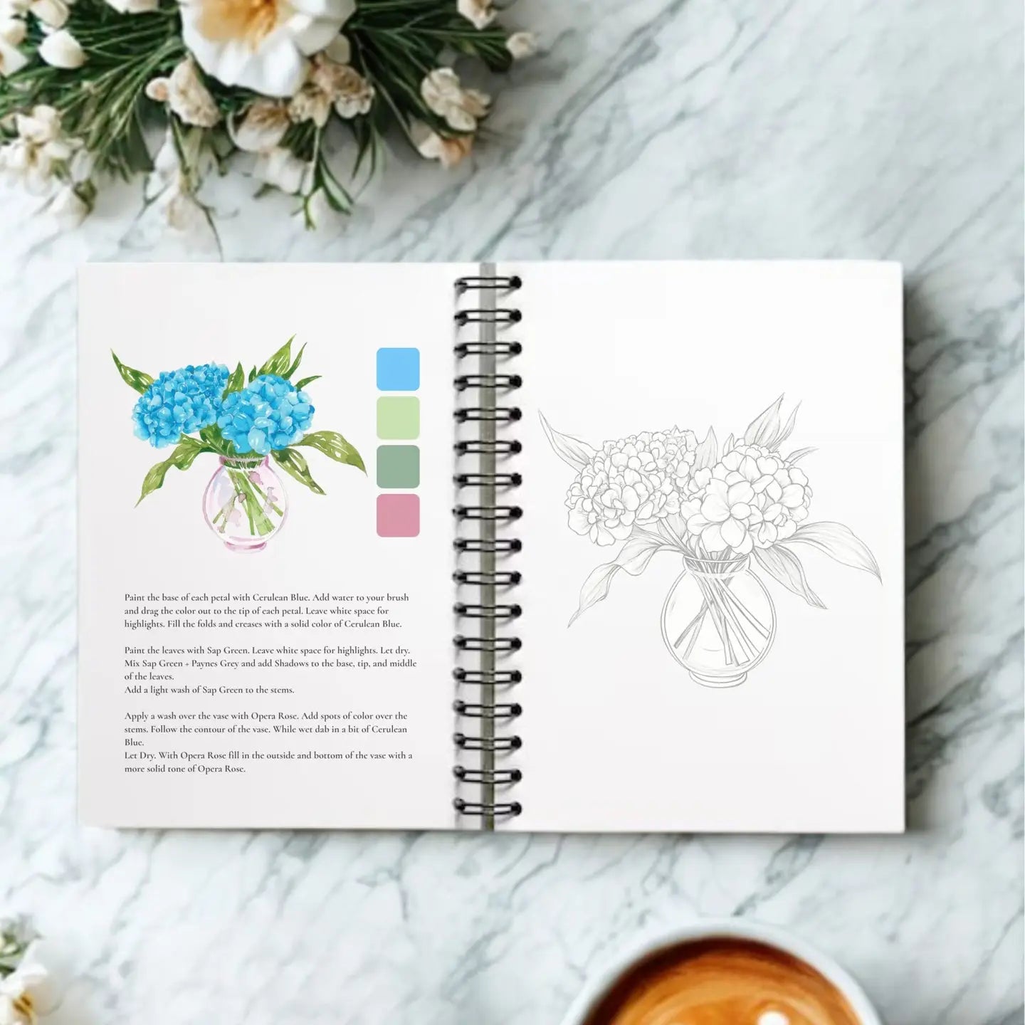 Bold Florals Watercolour Workbook
